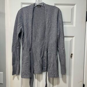 J. McLaughlin Heather Gray Cardigan with waist tie